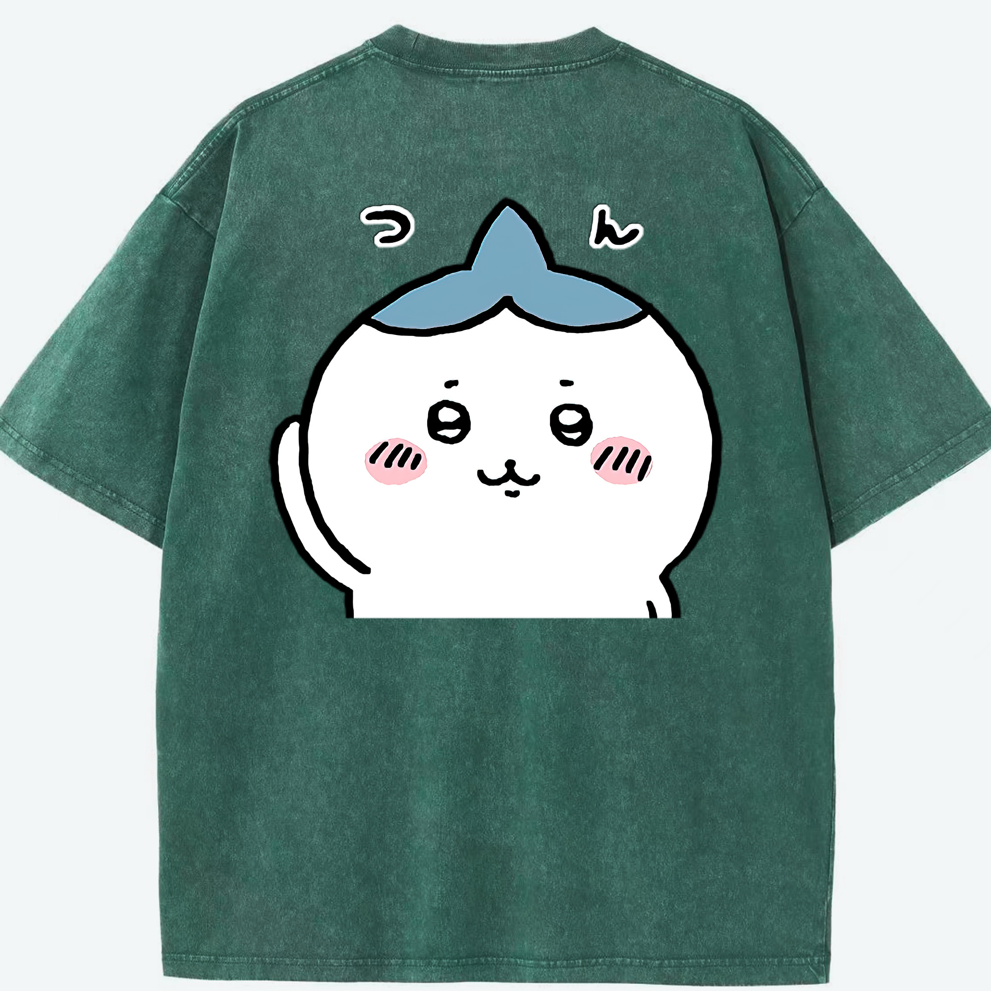 （画像用） ちいかわ ハチワレ Chii-kawa hachiware 綿100% ヴィンテージ風 半袖Tシャツ（背面プリント）